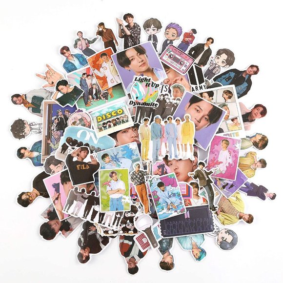 77 PCS of Trendy BTS  Waterproof Stickers for Laptops, Water Bottles - Picture 1 of 7